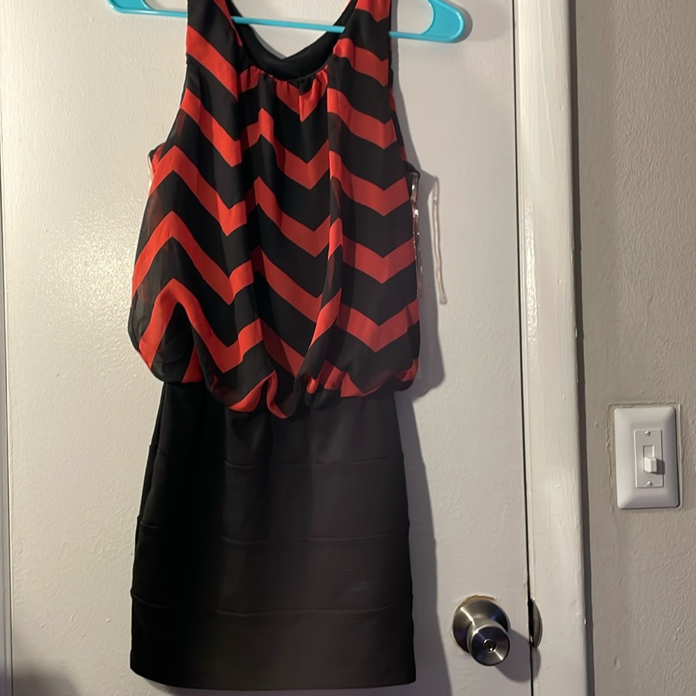 Red and black dress